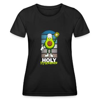Holy Strikeamole Baseball Softball Avocado - Women's Functional T-Shirt - black - Front - AI Model Female 172 light (172cm)