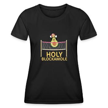 Heilige Blockamole Volleyball Avocado - Frauen Funktions-T-Shirt - Schwarz - Vorne - AI Model Female 172 light (172cm)