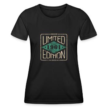 Awesome Since 1961 Retro Vintage Design - Frauen Funktions-T-Shirt - Schwarz - Vorne - AI Model Female 172 light (172cm)