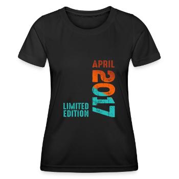 Depuis Avril 2017 Année 2017 Rétro Millésime 2017 - T-shirt sport Femme - noir - Devant - AI Model Female 172 light (172cm)