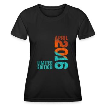 Since April 2016 Year 2016 Retro Vintage 2016 - Women's Functional T-Shirt - black - Front - AI Model Female 172 light (172cm)