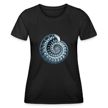 Spirale de Fibonacci, coquille, escargot, phi, symbole - T-shirt sport Femme - noir - Devant - AI Model Female 172 light (172cm)