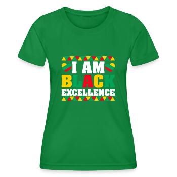 Black Woman African American Pride - Women's Functional T-Shirt - kelly green - Front - AI Model Female 172 dark (172cm)