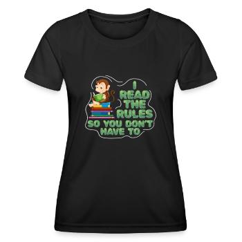 J’ai lu les règles pour que vous n’ayez pas - T-shirt sport Femme - noir - Devant - AI Model Female 172 light (172cm)