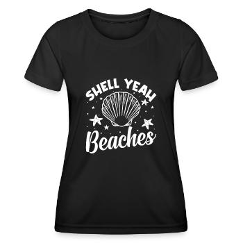 Shell Sea Turtle Lovers Beaches - Women's Functional T-Shirt - black - Front - AI Model Female 172 light (172cm)