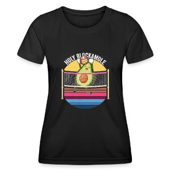Heilige Blockamole Volleyball Avocado - Frauen Funktions-T-Shirt - Schwarz - Vorne - AI Model Female 172 light (172cm)