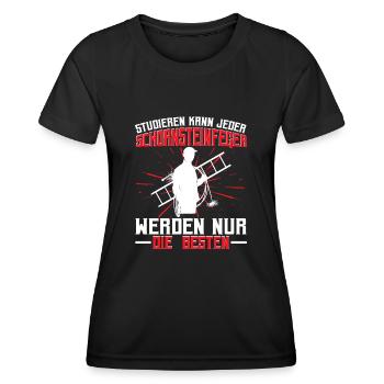 Schornsteinfeger Studieren kann jeder - Frauen Funktions-T-Shirt - Schwarz - Vorne - AI Model Female 172 light (172cm)