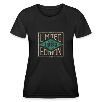 Awesome Since 1983 Retro Vintage Design - Frauen Funktions-T-Shirt - Schwarz - Vorne - AI Model Female 172 light (172cm)