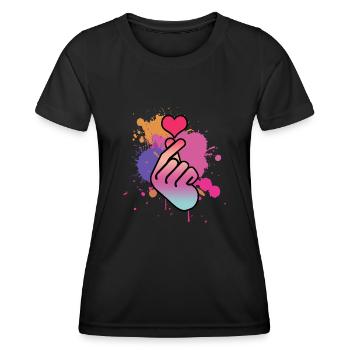 Kpop Finger Korean Popmusik Retro K-Pop - Frauen Funktions-T-Shirt - Schwarz - Vorne - AI Model Female 172 light (172cm)