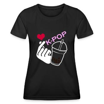 Kpop Bubble Tea Korean Popmusik K-Pop - Frauen Funktions-T-Shirt - Schwarz - Vorne - AI Model Female 172 light (172cm)