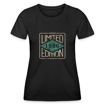 Awesome Since 1986 Retro Vintage Design - Frauen Funktions-T-Shirt - Schwarz - Vorne - AI Model Female 172 light (172cm)
