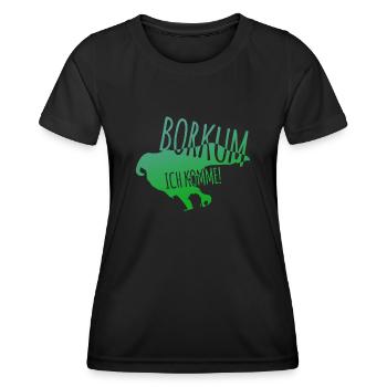 Borkum Urlaub - Frauen Funktions-T-Shirt - Schwarz - Vorne - AI Model Female 172 light (172cm)