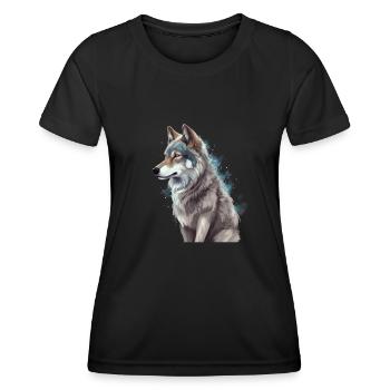 Grey Wolf Hunting Ground Wild Animal Graphic - Women's Functional T-Shirt - black - Front - AI Model Female 172 light (172cm)