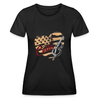 Cello Cello Flag - Women's Functional T-Shirt - black - Front - AI Model Female 172 light (172cm)