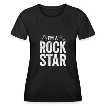 I am an ores, minerals and - Women's Functional T-Shirt - black - Front - AI Model Female 172 light (172cm)