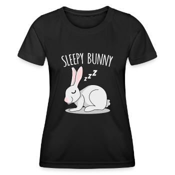 Hasen Kaninchen schlafender Hase - Frauen Funktions-T-Shirt - Schwarz - Vorne - AI Model Female 172 light (172cm)