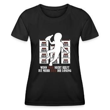 Mehr Bier Witz Bierbrauer Vatertag - Frauen Funktions-T-Shirt - Schwarz - Vorne - AI Model Female 172 light (172cm)