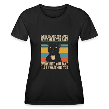 Chaque claque chaque repas chaque bouchée que je vais regarder - T-shirt sport Femme - noir - Devant - AI Model Female 172 light (172cm)