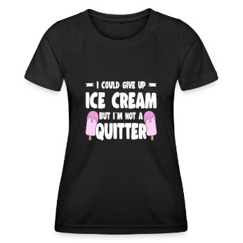 Abandonnez la crème glacée mais je ne quitte pas la glace gelato - T-shirt sport Femme - noir - Devant - AI Model Female 172 light (172cm)