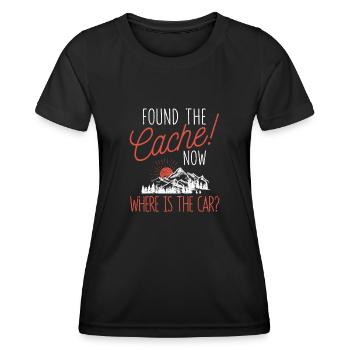 Habe den Cache gefunden, wo ist das Auto? Lustiger - Frauen Funktions-T-Shirt - Schwarz - Vorne - AI Model Female 172 light (172cm)