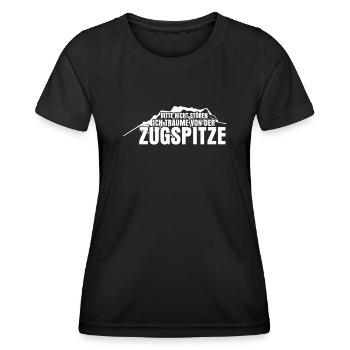 Zugspitze Witz Berge Bergsteigen - Frauen Funktions-T-Shirt - Schwarz - Vorne - AI Model Female 172 light (172cm)