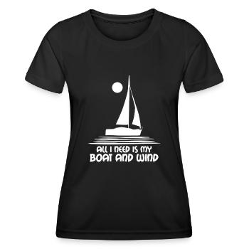 Sailing Boat and Wind Sailboat Sailing Club - Women's Functional T-Shirt - black - Front - AI Model Female 172 light (172cm)
