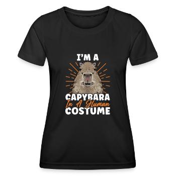 Capybara Nagetier - Frauen Funktions-T-Shirt - Schwarz - Vorne - AI Model Female 172 light (172cm)