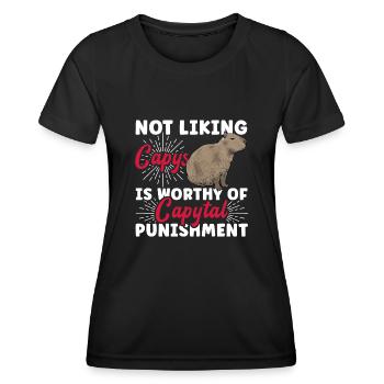 Rongeur Capybara - T-shirt sport Femme - noir - Devant - AI Model Female 172 light (172cm)