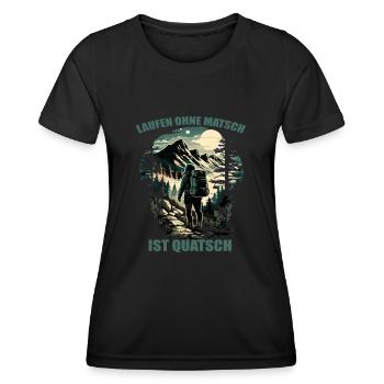 Laufen ohne Matsch ist Quatsch - Frauen Funktions-T-Shirt - Schwarz - Vorne - AI Model Female 172 light (172cm)