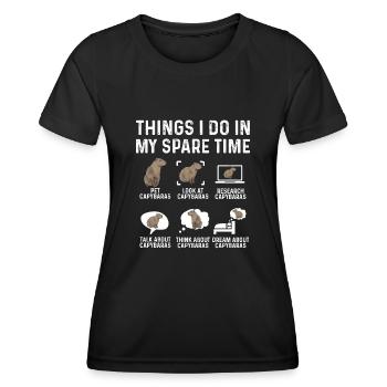 Capybara Nagetier - Frauen Funktions-T-Shirt - Schwarz - Vorne - AI Model Female 172 light (172cm)