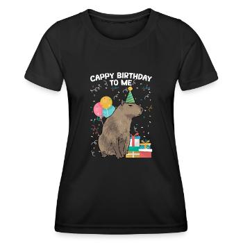 Rongeur Capybara - T-shirt sport Femme - noir - Devant - AI Model Female 172 light (172cm)