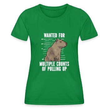 Rongeur Capybara - T-shirt sport Femme - vert - Devant - AI Model Female 172 dark (172cm)