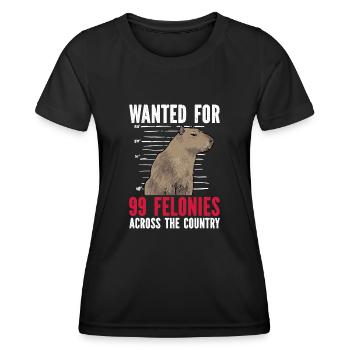 Capybara Nagetier - Frauen Funktions-T-Shirt - Schwarz - Vorne - AI Model Female 172 light (172cm)