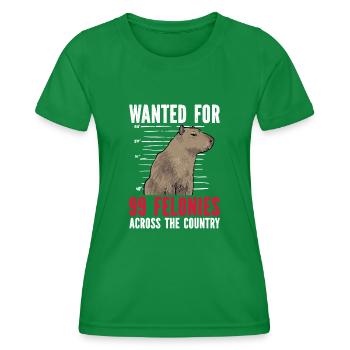 Rongeur Capybara - T-shirt sport Femme - vert - Devant - AI Model Female 172 dark (172cm)