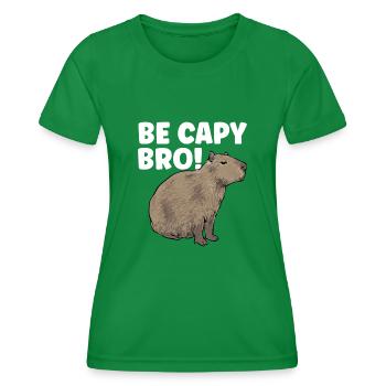 Rongeur Capybara - T-shirt sport Femme - vert - Devant - AI Model Female 172 dark (172cm)