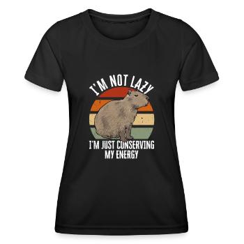 Rongeur Capybara - T-shirt sport Femme - noir - Devant - AI Model Female 172 light (172cm)