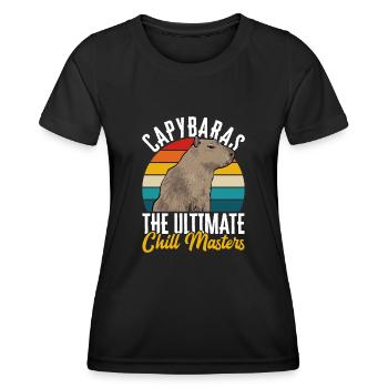 Capybara Nagetier - Frauen Funktions-T-Shirt - Schwarz - Vorne - AI Model Female 172 light (172cm)