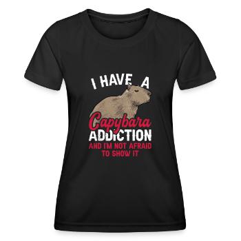 Capybara Nagetier - Frauen Funktions-T-Shirt - Schwarz - Vorne - AI Model Female 172 light (172cm)