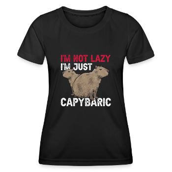 Rongeur Capybara - T-shirt sport Femme - noir - Devant - AI Model Female 172 light (172cm)
