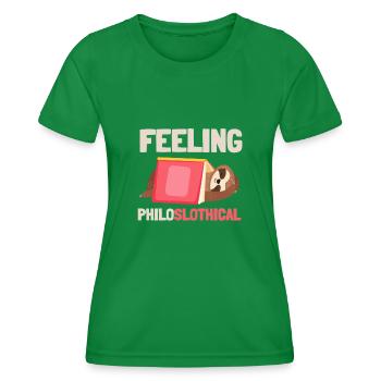Philosophical Debate Feeling Philoslothical - Women's Functional T-Shirt - kelly green - Front - AI Model Female 172 dark (172cm)