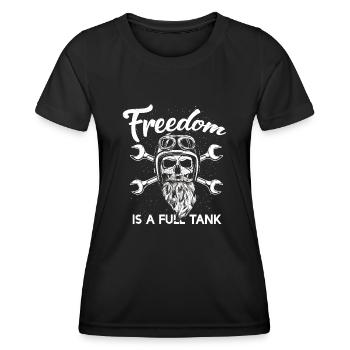 freedom is a full tank - Women's Functional T-Shirt - black - Front - AI Model Female 172 light (172cm)