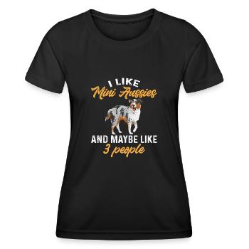 Miniature Australian Shepherd - Women's Functional T-Shirt - black - Front - AI Model Female 172 light (172cm)