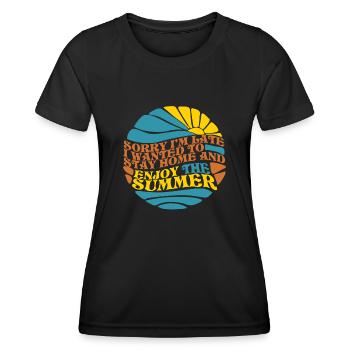 Sommer lustig Sonne - Frauen Funktions-T-Shirt - Schwarz - Vorne - AI Model Female 172 light (172cm)