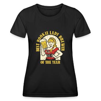 Bière artisanale Bier Artisanat Humour - T-shirt sport Femme - noir - Devant - AI Model Female 172 light (172cm)