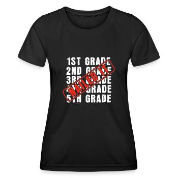 Diplômé de la dernière classe de l’école élémentaire - T-shirt sport Femme - noir - Devant - AI Model Female 172 light (172cm)