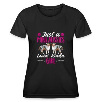 Berger australien miniature - T-shirt sport Femme - noir - Devant - AI Model Female 172 light (172cm)
