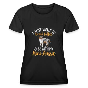 Miniature Australian Shepherd - Women's Functional T-Shirt - black - Front - AI Model Female 172 light (172cm)