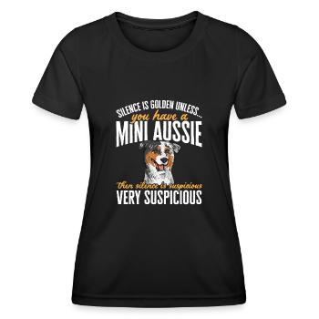 Berger australien miniature - T-shirt sport Femme - noir - Devant - AI Model Female 172 light (172cm)
