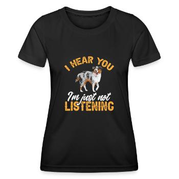 Miniature Australian Shepherd - Women's Functional T-Shirt - black - Front - AI Model Female 172 light (172cm)