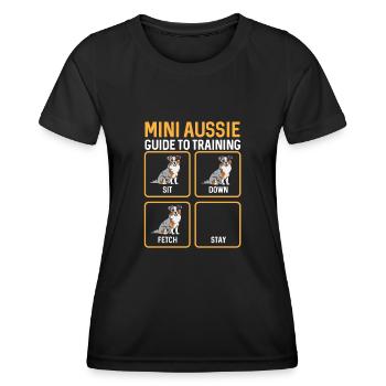 Miniature Australian Shepherd - Women's Functional T-Shirt - black - Front - AI Model Female 172 light (172cm)